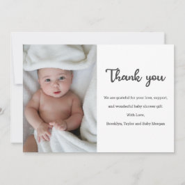 Eenvoudige Cute Custom Photo Newborn New Baby Show Bedankkaart
