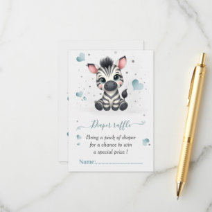 Eenvoudige cute kleine zebra baby shower informatiekaartje