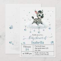 Eenvoudige cute kleine zebra baby shower