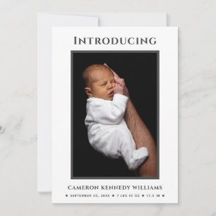 Eenvoudige Cute Newborn Custom Photo Hallo Baby Bi Aankondiging