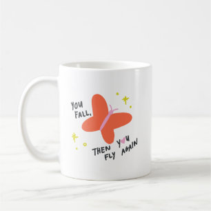 Eenvoudige Cute Ochtend Krachtige Oranje Vlinder C Koffiemok