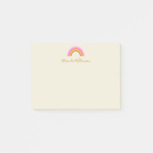 Eenvoudige Cute Retro Rainbow Persoonlijke scriptn Post-it® Notes