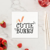 Eenvoudige Cutie Bunny Pasen Typografie | Papieren Servet (Insitu)