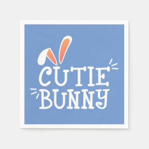 Eenvoudige Cutie Bunny Pasen Typografie   Papieren Servet
