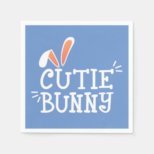 Eenvoudige Cutie Bunny Pasen Typografie | Papieren Servet (Voorkant)