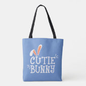 Eenvoudige Cutie Bunny Pasen Typografie | Tote bag (Achterkant)