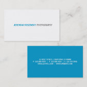 Eenvoudige cyaan tekst visitekaartje (Voorkant / Achterkant)