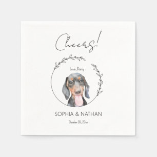 Eenvoudige Dachshund Hond Bruiloft Cocktail servet