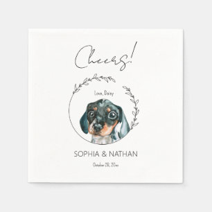 Eenvoudige Dachshund Hond Bruiloft Cocktail servet