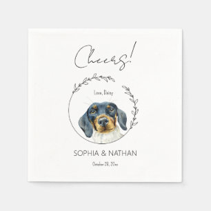 Eenvoudige Dachshund Hond Bruiloft Cocktail servet