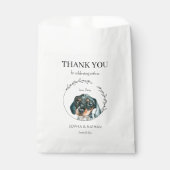 Eenvoudige Dachshund Hond Bruiloft Dank u Favor Ba Bedankzakje (Voorkant)