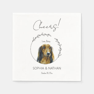 Eenvoudige Dachshund-hond huwelijks cocktail serve Servet