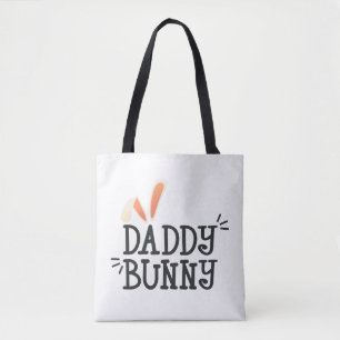 Eenvoudige Daddy Bunny Pasen Typografie Tote bag