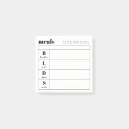 Eenvoudige dagelijkse maaltijdplanner plaknotitieb post-it® notes