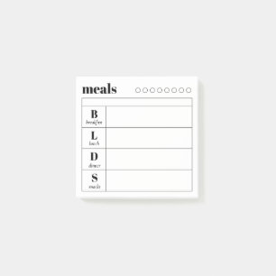 Eenvoudige dagelijkse maaltijdplanner plaknotitieb post-it® notes