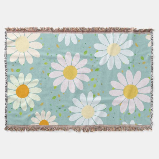 Eenvoudige Daisy Bloemen Bloempatroon trendy Girly Deken (Voorkant)