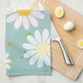 Eenvoudige Daisy Bloemen Bloempatroon trendy Girly Theedoek (Quarter Fold)