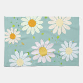 Eenvoudige Daisy Bloemen Bloempatroon trendy Girly Theedoek (Horizontaal)