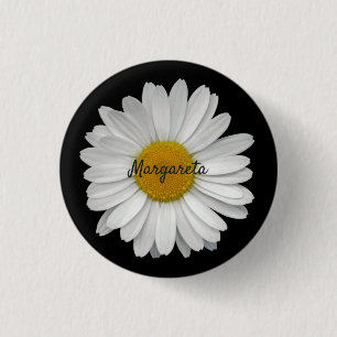 Eenvoudige Daisy Flower met naam Ronde Button 3,2 Cm