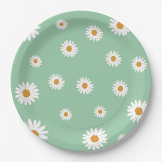 Eenvoudige Daisy Theme Paper Borden Papieren Bordje