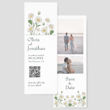 Eenvoudige Daisy Wild Garden Save the Date Kaart
