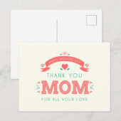 Eenvoudige Dank Je Mama Moederdag | Postkaart (Voorkant / Achterkant)