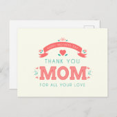 Eenvoudige Dank Je Wel Mama Moederdag | Postkaart (Voorkant / Achterkant)