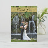 Eenvoudige dank u foto bruiloft Kaart (Staand voorkant)