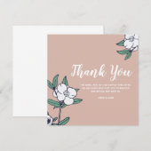 Eenvoudige Dankkaart Met Geïllustreerde Bloemen Kaart (Voorkant / Achterkant)