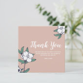 Eenvoudige Dankkaart Met Geïllustreerde Bloemen Kaart (Staand voorkant)