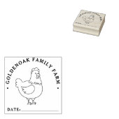 Eenvoudige datum Boerderij kippeneieren op maat Rubberstempel (Gestempeld)