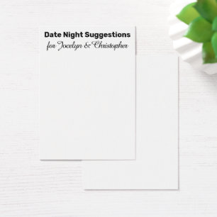 Eenvoudige Datum Nacht Suggesties Witte Kaart
