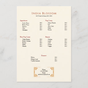 Eenvoudige decoratieve rand restaurant menu