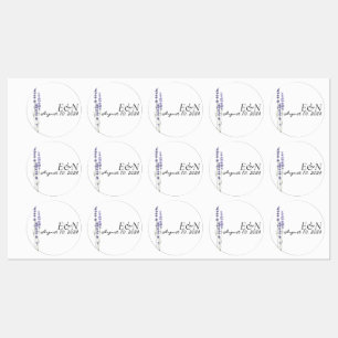 Eenvoudige delicate Franse lavendel bruiloft stick Labels