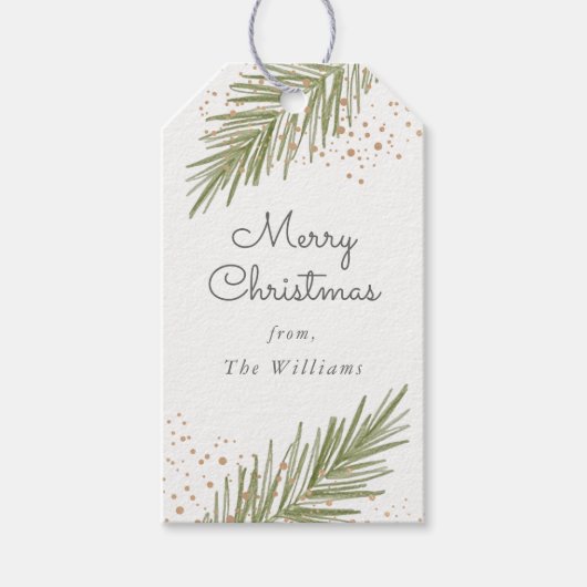 Eenvoudige dennen, kerstcadeau Label Cadeaulabel (Voorkant)
