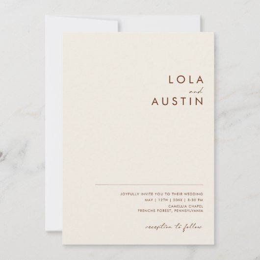 Eenvoudige Desert Natural White All In One Uitnodi Kaart (Voorkant)