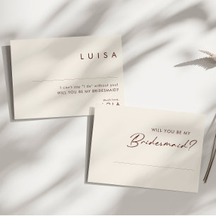 Eenvoudige Desert White Bridesmaid-ontwerpkaart Kaart
