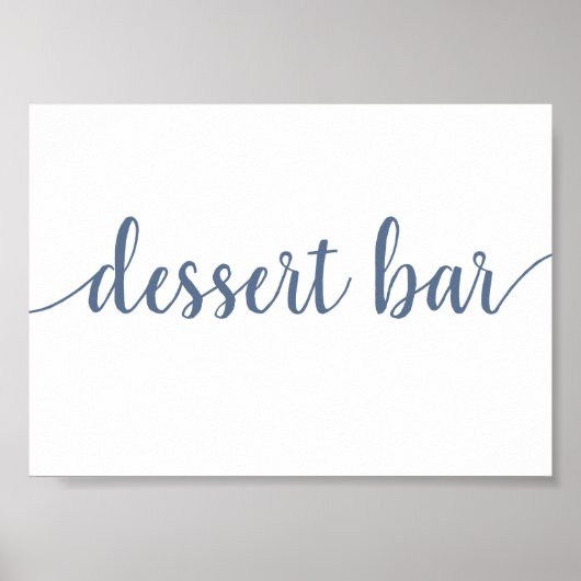 Eenvoudige Dessert Bar | Dusty Blue elk event teke Poster (Voorkant)