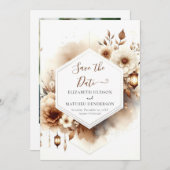 Eenvoudige digitale rustieke bruiloft save the date (Voorkant / Achterkant)