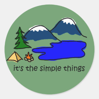 Eenvoudige dingen - Camping Ronde Sticker