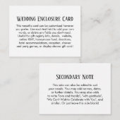 Eenvoudige DIY Custom Weddenschap Black & White Informatiekaartje (Voorkant / Achterkant)