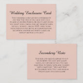Eenvoudige DIY Custom Weddenschap Blush Pink Informatiekaartje (Voorkant / Achterkant)