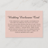 Eenvoudige DIY Custom Weddenschap Blush Pink Informatiekaartje (Voorkant)