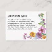 Eenvoudige DIY Custom Weddenschap Waterverf Wildbl Informatiekaartje (Achterkant)