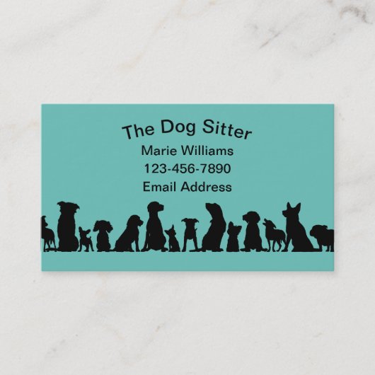 Eenvoudige Dog Sitter Editable Visitekaartjes (Voorkant)