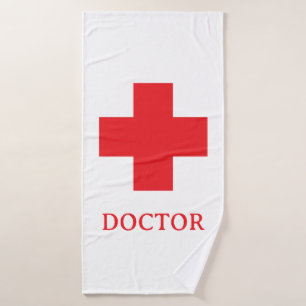 Eenvoudige dokter MEDIC & EHBO, Kruis, Ambulance, Badhanddoek