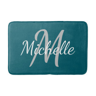 Eenvoudige donker turquoise vette typografie & naa badmat