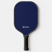 Eenvoudige Donkerblauwe Monogramnaam Pickleball Paddle (Voorkant)