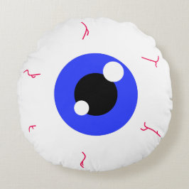 Eenvoudige donkerblauwe oogbal rond kussen