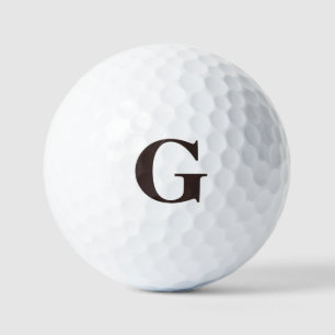 Eenvoudige donkere bruine monogram golfballen